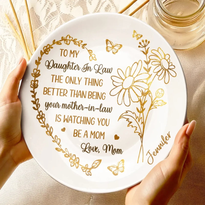 You Are A Daughter, A Blessing Beyond Measure - Family Personalized Custom Ceramic Plate - Mother's Day, Gift For Mom, Daughter