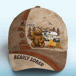 Custom Name Bearly Sober Camping Gifts for Men - Personalized Classic Cap