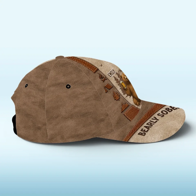 Custom Name Bearly Sober Camping Gifts for Men - Personalized Classic Cap