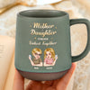 Mom & Daughter Forever Linked Together - Family Personalized Custom Printed Stoneware 12oz Mug - Mother's Day, Gift For Mom, Daughter