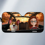 Custom Name Cartoon Dog Owner Gifts - Personalized Auto Sunshade