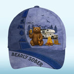 Custom Name Bearly Sober Camping Gifts for Men - Personalized Classic Cap
