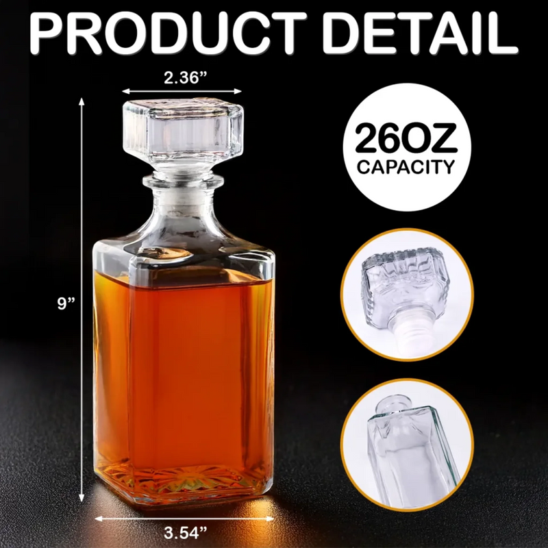 We’re The Reason You Pour A Double - Family Personalized Custom Glass Whiskey Bottle - Father's Day, Gift For Dad, Grandpa
