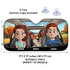 Family Rides And Puppy Vibes - Dog & Cat Personalized Custom Auto Windshield Sunshade, Car Window Protector - Gift For Couple, Anniversary, Pet Owners, Pet Lovers