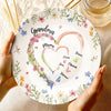 From Grandma to Mom to Us - Family Personalized Custom Ceramic Plate - Mother's Day, Gift For Mom, Grandma