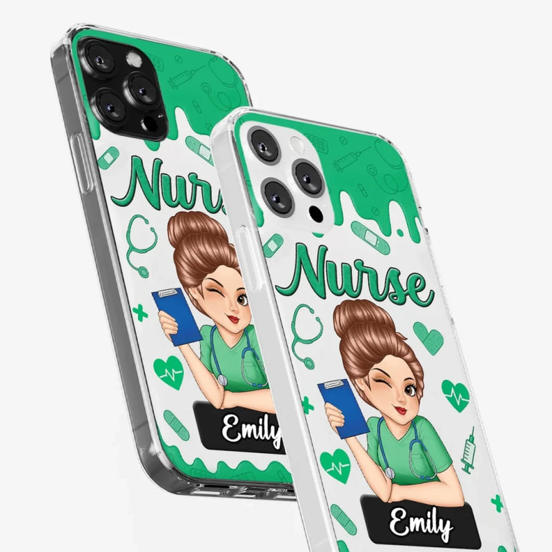 Born To Care, Trained To Heal - Nurse Personalized Custom Clear Phone Case - Appreciation, Thank You Gift, Nurse Life, Doctor Life
