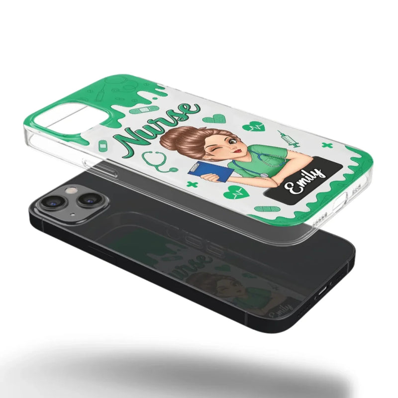 Born To Care, Trained To Heal - Nurse Personalized Custom Clear Phone Case - Appreciation, Thank You Gift, Nurse Life, Doctor Life