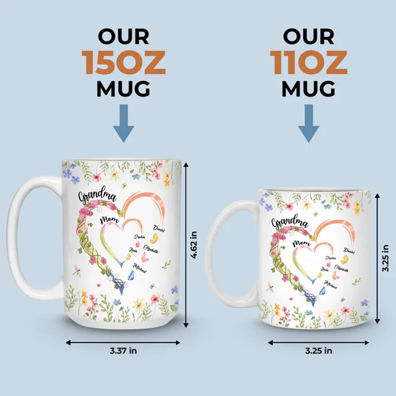Custom Name Grandma Mom Family Gifts - Personalized Mugs