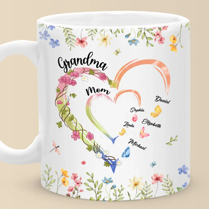 Custom Name Grandma Mom Family Gifts - Personalized Mugs