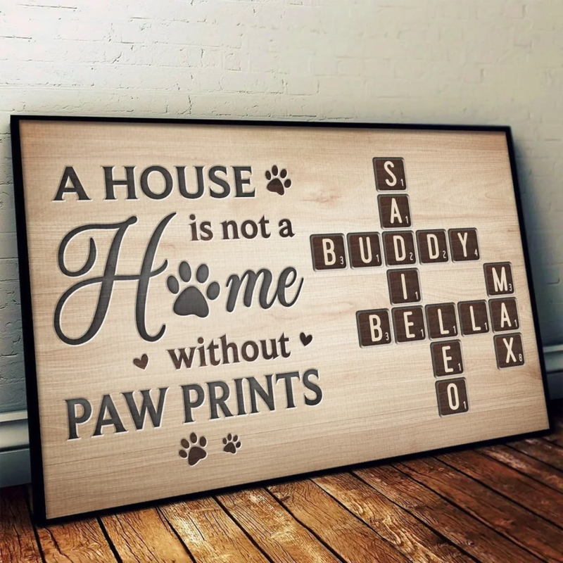 Where Paws Roam, Love Is Always Home - Memorial Personalized Custom Horizontal Poster - Sympathy Gift For Pet Owners, Pet Lovers