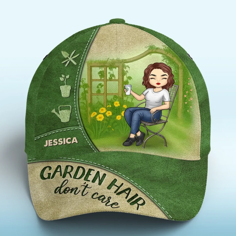 Garden Hair, Don’t Care - Family Personalized Custom Hat, All Over Print Classic Cap -  Gift For Yourself, Best Friends, Siblings, Family Members, Gardening Lovers