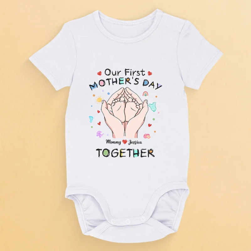 Together from Day One - Family Personalized Custom Baby Onesie - Mother's Day, Baby Shower Gift, Gift For First Mom
