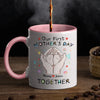 Love Begins Here - Family Personalized Custom Accent Mug - Mother's Day, Baby Shower Gift, Gift For First Mom