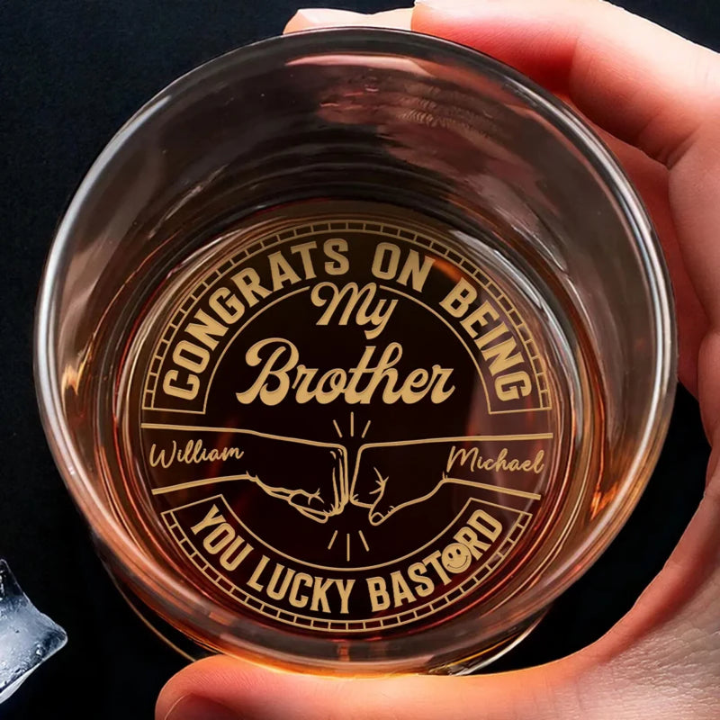The Best Place To Be Is In The Hands Of Family - Family Personalized Custom Whiskey Glass - New Arrival, Gift For Family Members AMZ