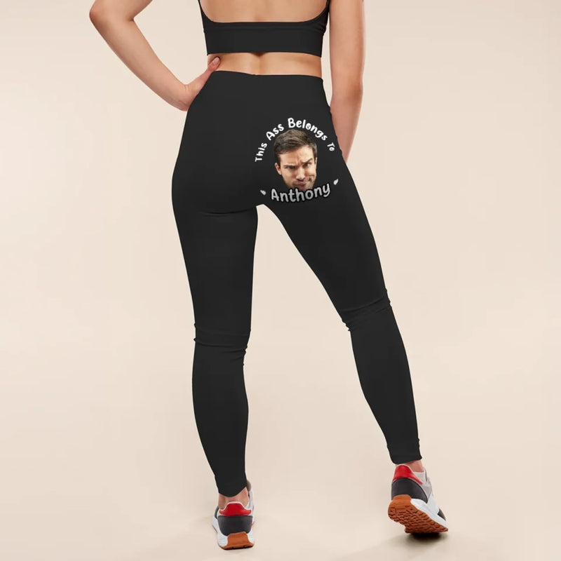 Custom Photo Belongs To Me And Me Only - Personalized Custom Women Leggings - Gift For Wife, Anniversary