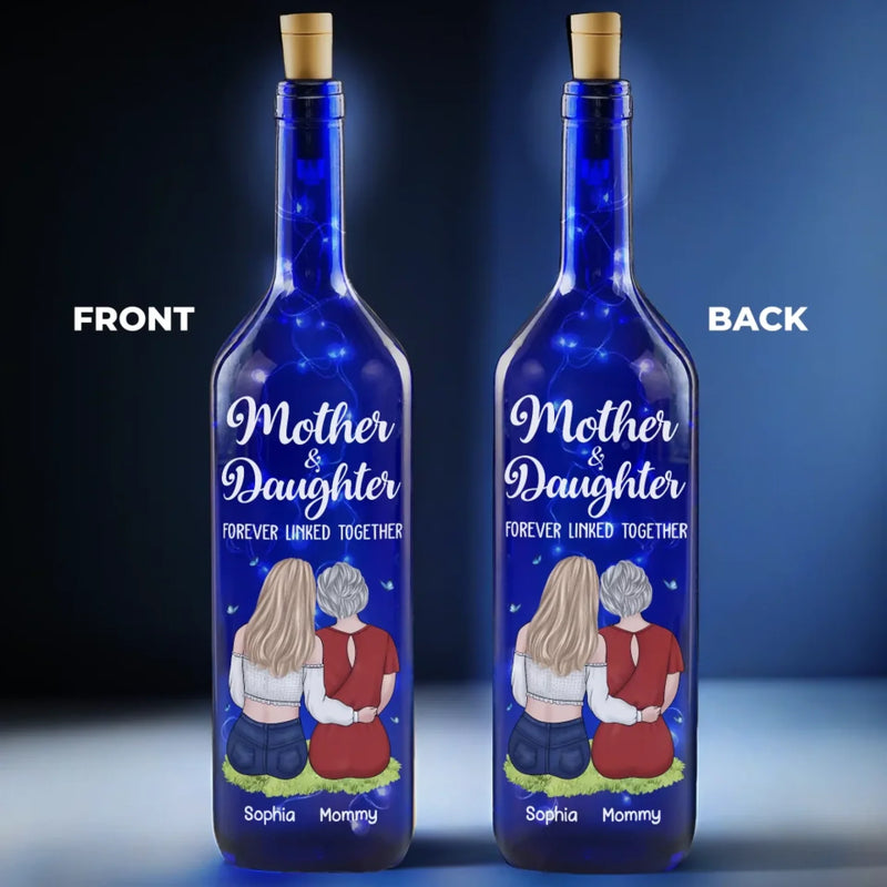 A Love That Time Can't Fade - Family Personalized Custom Blue Bottle Lamp - Mother's Day, Gift For Mom, Daughter