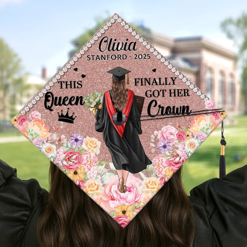 Custom Name Queen Graduation Gifts for Her - Personalized Graduation Cap