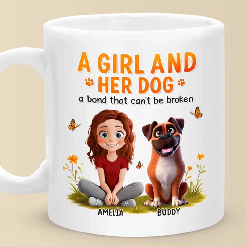 Bound By Love, Connected By Paws - Dog Personalized Custom Mug - Mother's Day, Gift For Pet Owners, Pet Lovers