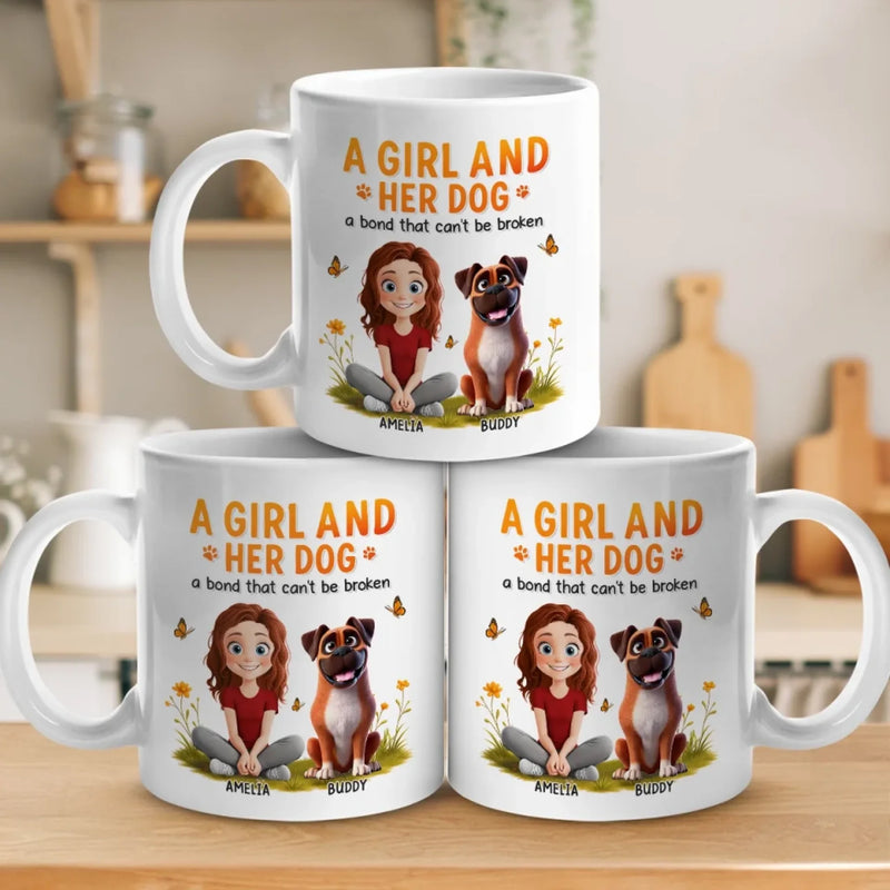 Bound By Love, Connected By Paws - Dog Personalized Custom Mug - Mother's Day, Gift For Pet Owners, Pet Lovers