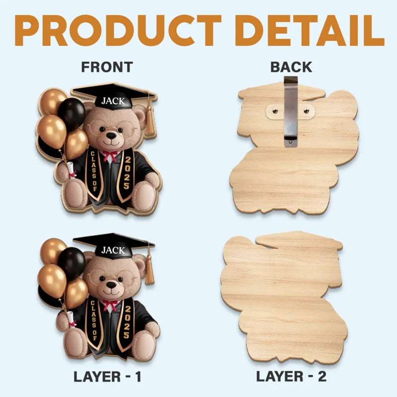 Proudly Graduated And Still Huggable - Family Personalized Custom Car Visor Clip - Graduation Gift For Family Members, Siblings, Brothers, Sisters