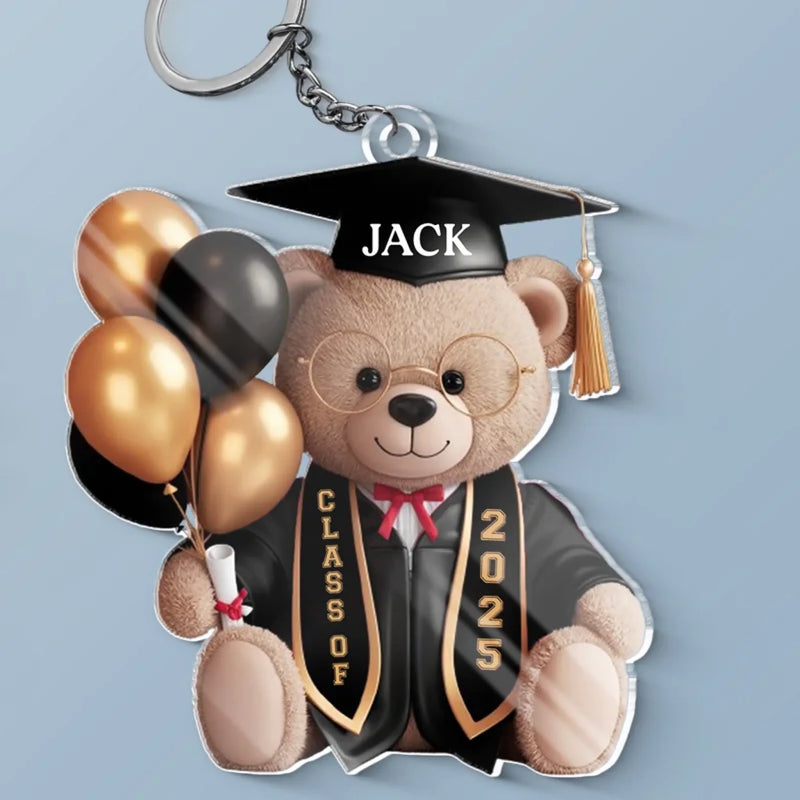 Tassel Worth The Hassle - Family Personalized Custom Shaped Acrylic Keychain - Graduation Gift For Family Members, Siblings, Brothers, Sisters
