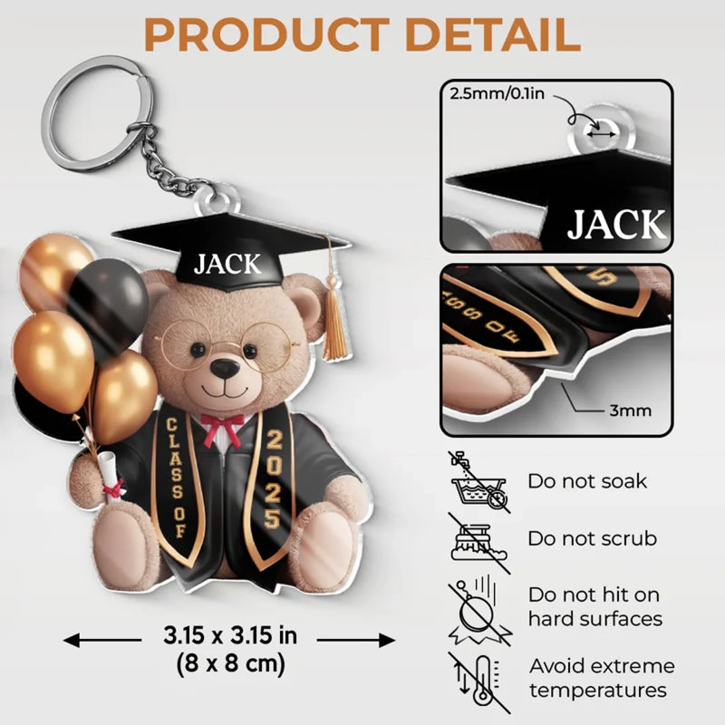 Tassel Worth The Hassle - Family Personalized Custom Shaped Acrylic Keychain - Graduation Gift For Family Members, Siblings, Brothers, Sisters