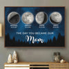 The Moon Glowed Brighter The Day You Became Mom - Family Personalized Custom Horizontal Poster - Mother's Day, Gift For Mom, Grandma