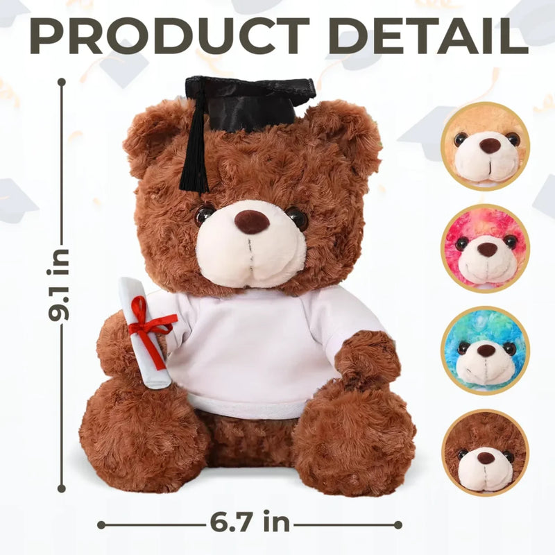 Custom Photo Congrats, Future Begins Now - Family Personalized Custom Graduation Teddy Bear Plush - Graduation Gift For Family Members, Siblings, Brothers, Sisters