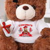Custom Photo Congrats, Future Begins Now - Family Personalized Custom Graduation Teddy Bear Plush - Graduation Gift For Family Members, Siblings, Brothers, Sisters