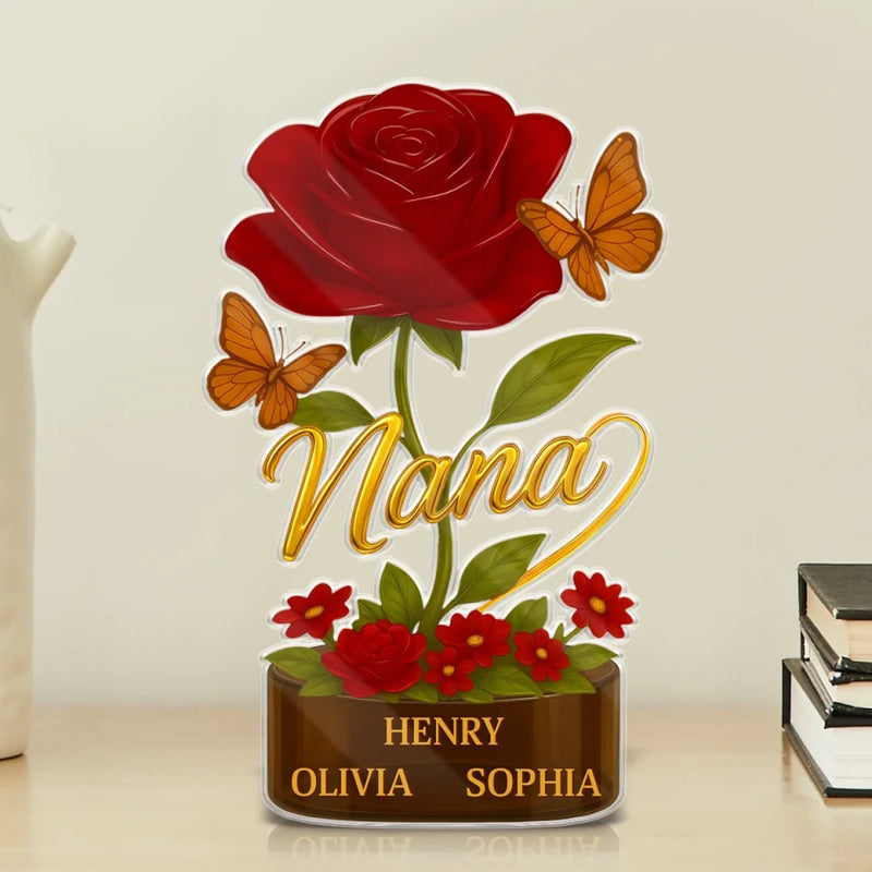 Her Love Is The Root Of Us All - Family Personalized Custom Acrylic Plaque Custom Shape - Mother's Day, Gift For Mom, Grandma