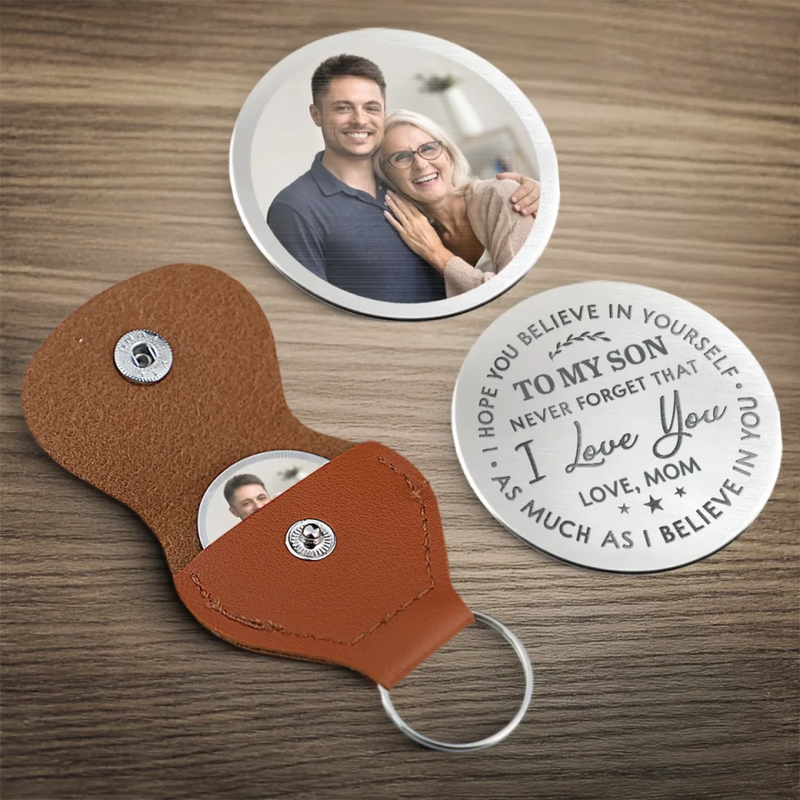 Custom Photo You Carry My Heart, And All My Faith In You - Family Personalized Custom Pocket Hug - Gift For Son, Daughter, Grandson, Granddaughter