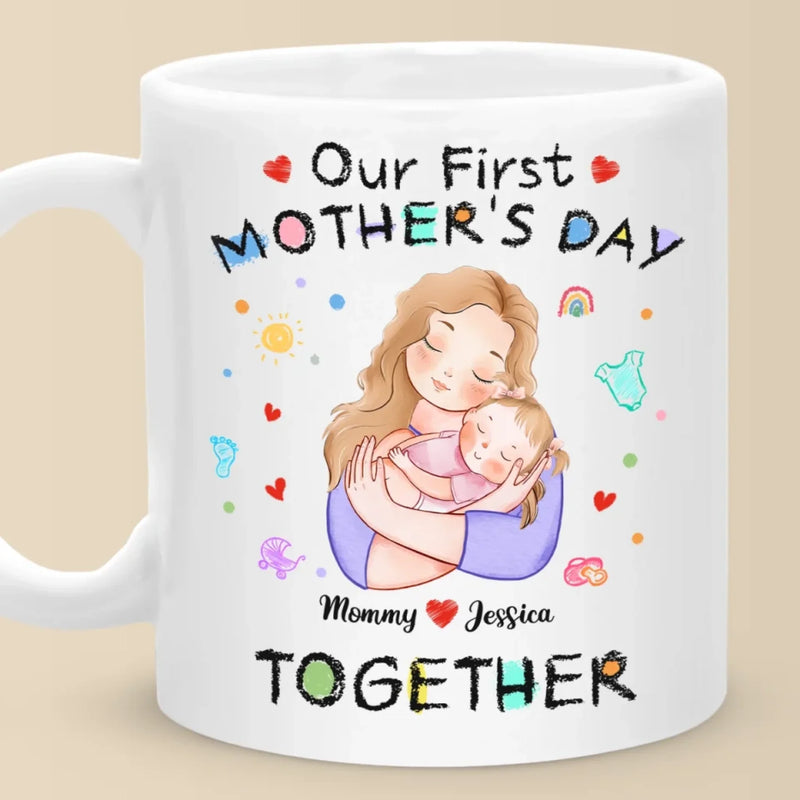 From This Day On, Forever Us - Family Personalized Custom Mug - Mother's Day, Baby Shower Gift, Gift For First Mom
