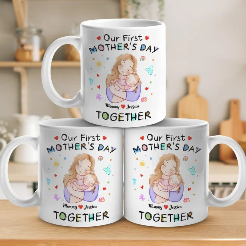 From This Day On, Forever Us - Family Personalized Custom Mug - Mother's Day, Baby Shower Gift, Gift For First Mom