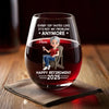 Officially Off The Clock - Personalized Custom Wine Glass - Appreciation, Retirement Gift For Yourself, Best Friends, Siblings, Family Members, Coworkers