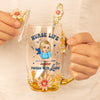 Life Saver In Cute Scrubs - Nurse Personalized Custom Enamel Flower Tea Cup With Lid & Spoon - Appreciation, Thank You Gift, Nurse Life, Doctor Life