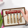 His Team, His Pride - Family Personalized Custom 2-Layered Wooden Plaque With Stand - Father's Day, Gift For Dad, Grandpa, Sport Lovers, Sport Players