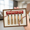 His Team, His Pride - Family Personalized Custom 2-Layered Wooden Plaque With Stand - Father's Day, Gift For Dad, Grandpa, Sport Lovers, Sport Players
