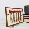 His Team, His Pride - Family Personalized Custom 2-Layered Wooden Plaque With Stand - Father's Day, Gift For Dad, Grandpa, Sport Lovers, Sport Players