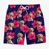 Custom Photo Tropical Pup Vibes Only - Dog & Cat Personalized Custom Tropical Hawaiian Aloha Men Beach Shorts - Summer Vacation Gift For Pet Owners, Pet Lovers