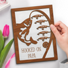 Hooked On You And The Good Life - Family Personalized Custom 2-Layered Wooden Plaque With Stand - Father's Day, Gift For Dad, Sport Lovers, Sport Players