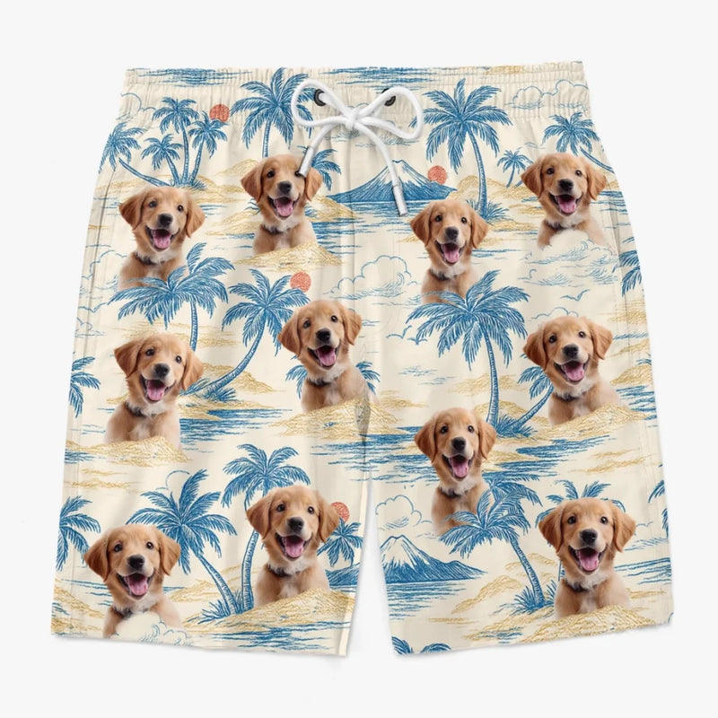 Custom Photo Tropic Like It’s Paw-Sible - Dog & Cat Personalized Custom Tropical Hawaiian Aloha Men Beach Shorts - Summer Vacation Gift For Pet Owners, Pet Lovers