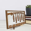 We Are Hooked On You - Family Personalized Custom 2-Layered Wooden Plaque With Stand - Father's Day, Gift For Dad, Grandpa, Sport Lovers, Sport Players