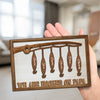 We Are Hooked On You - Family Personalized Custom 2-Layered Wooden Plaque With Stand - Father's Day, Gift For Dad, Grandpa, Sport Lovers, Sport Players