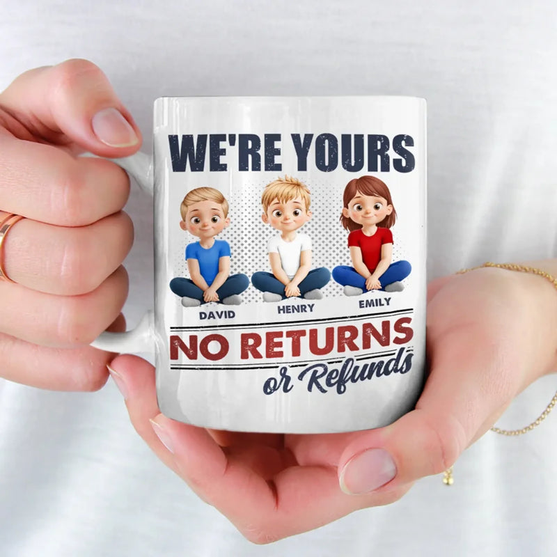 No Returns, All Heart - Family Personalized Custom Mug - Mother's Day, Gift For Mom, Grandma