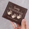 Growing Up, Guided By Your Hands - Family Personalized Custom Double-Sided Printed Leather Wallet - Father's Day, Gift For Dad, Grandpa