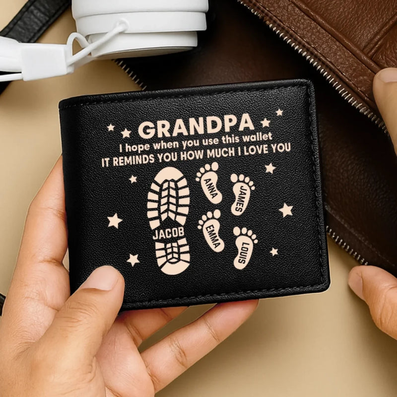 Carry This, And Carry Our Love With You Too - Family Personalized Custom Double-Sided Printed Leather Wallet - Father's Day, Gift For Dad, Grandpa