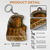 Leading The Pride With Love - Family Personalized Custom Shaped Acrylic Keychain - Father's Day, Gift For Dad, Grandpa