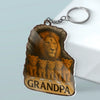 Leading The Pride With Love - Family Personalized Custom Shaped Acrylic Keychain - Father's Day, Gift For Dad, Grandpa