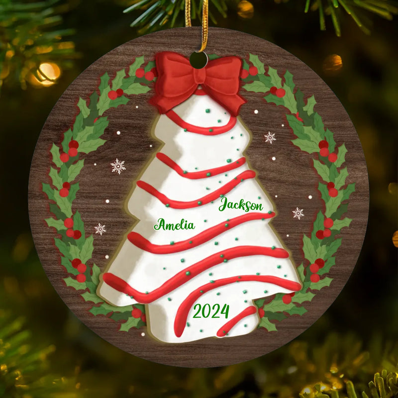 All I Want For Christmas Is My Family - Family Personalized Custom Ornament - Ceramic Round Shaped - Christmas Gift For Family Members, First Christmas