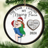 The Year I Discovered My Heart’s Missing Link - Couple Personalized Custom Ornament - Wood Custom Shaped - Christmas Gift For Husband Wife, Anniversary